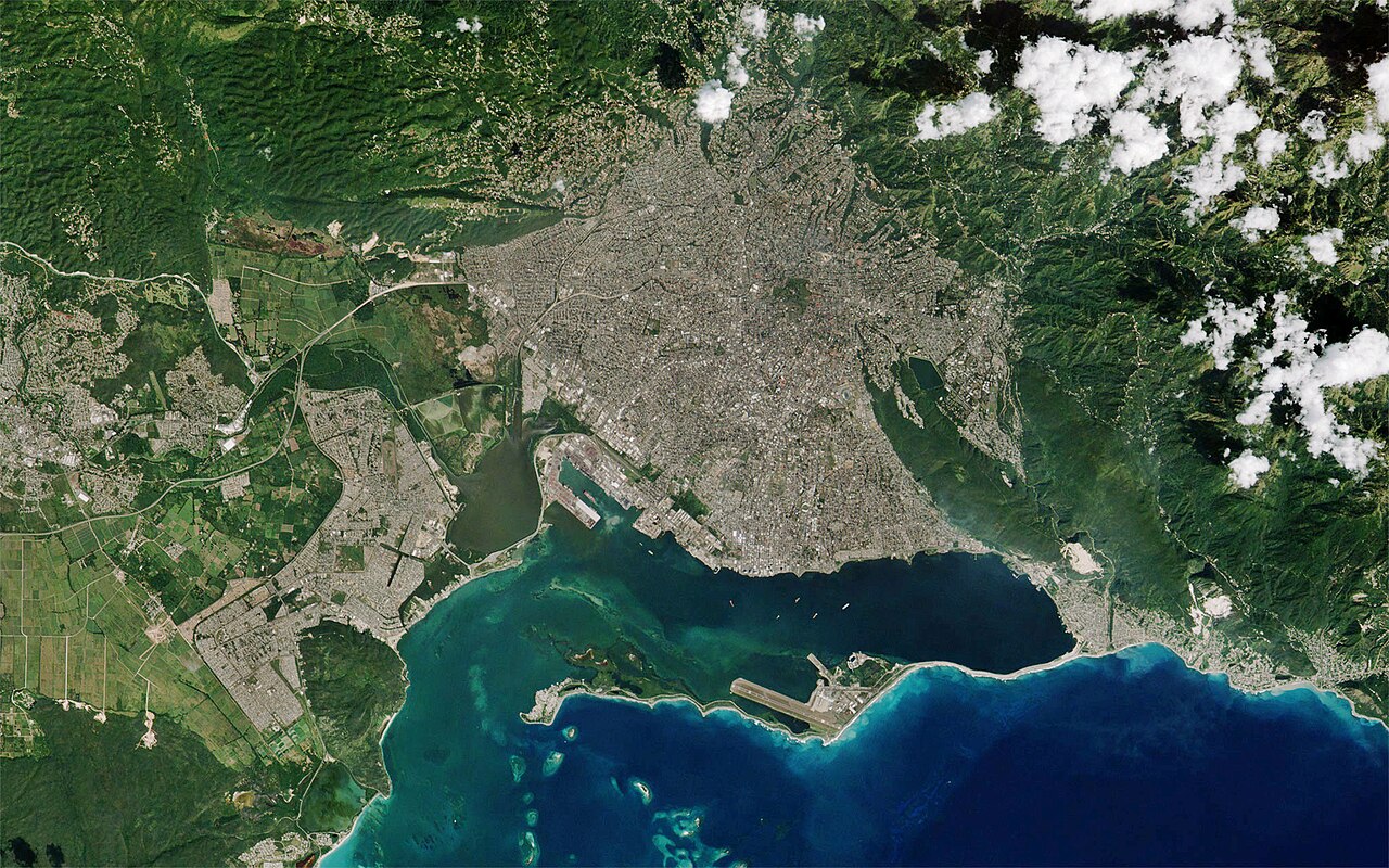 Kingston, Jamaica skyline, base for the government's public debt operations behind the bond buyback