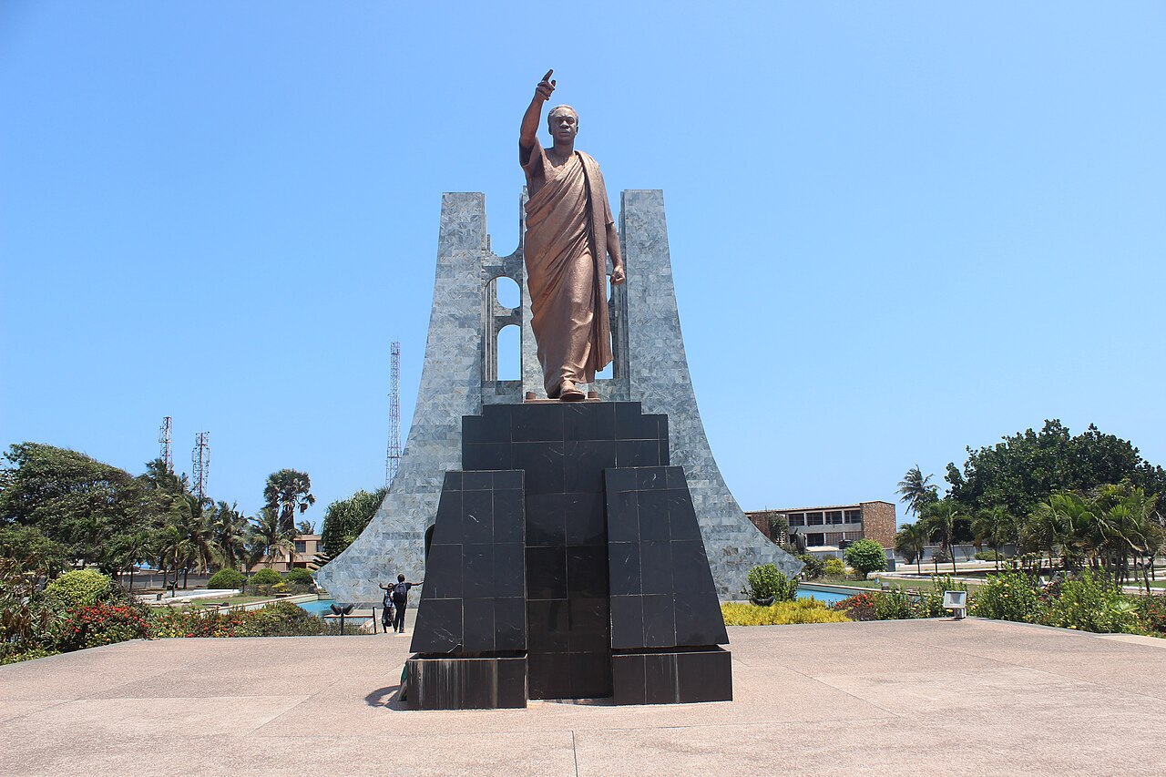 The statue of Kwame Nkrumah at the memorial park in Accra, Ghana