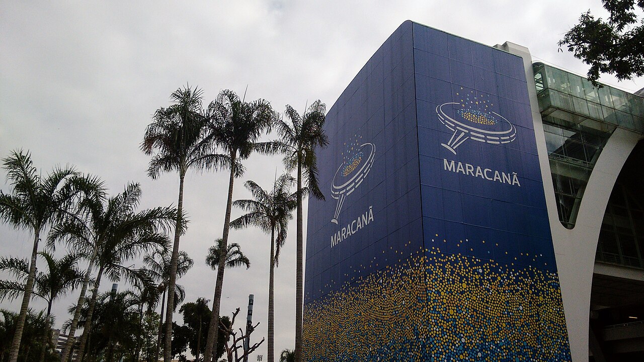 The exterior of the Maracanã stadium in Rio de Janeiro