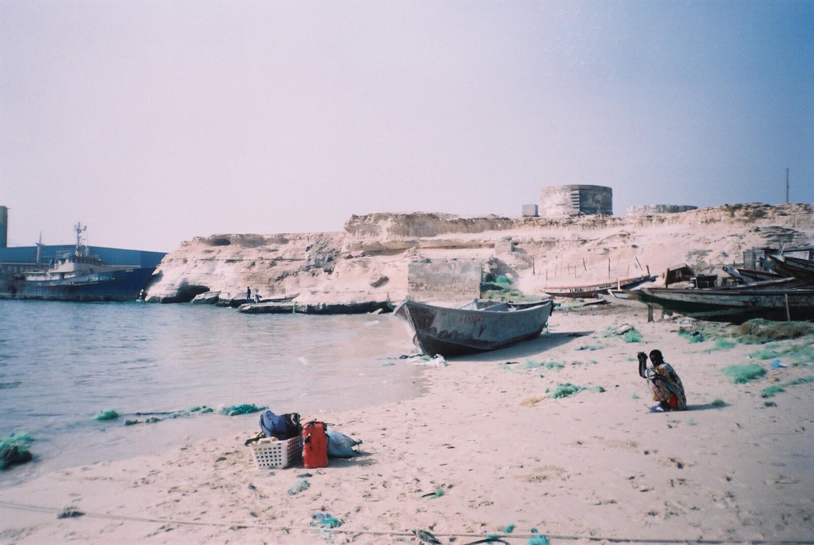 Mauritania explained: boats on the shore at Nouadhibou, the northern port city