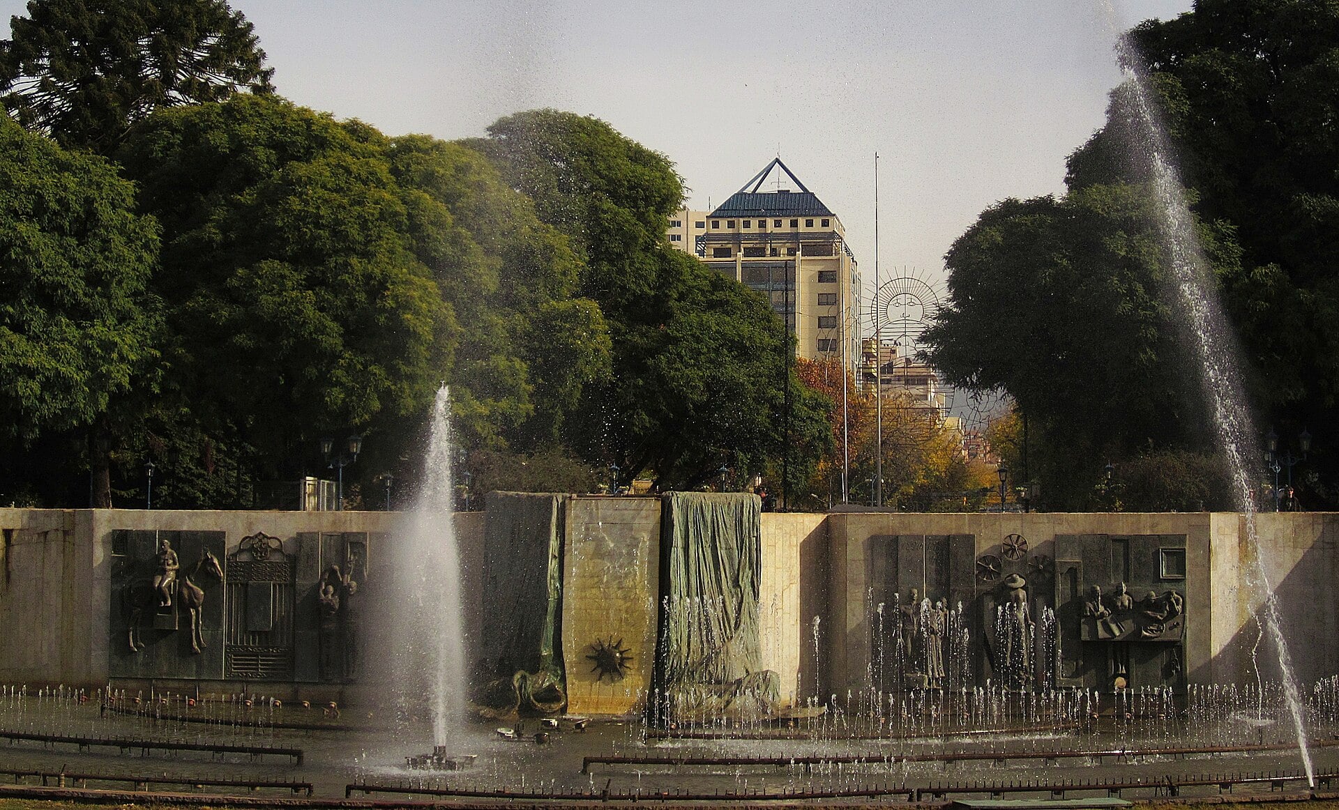 Plaza Independencia, the central square of Mendoza city, Argentina