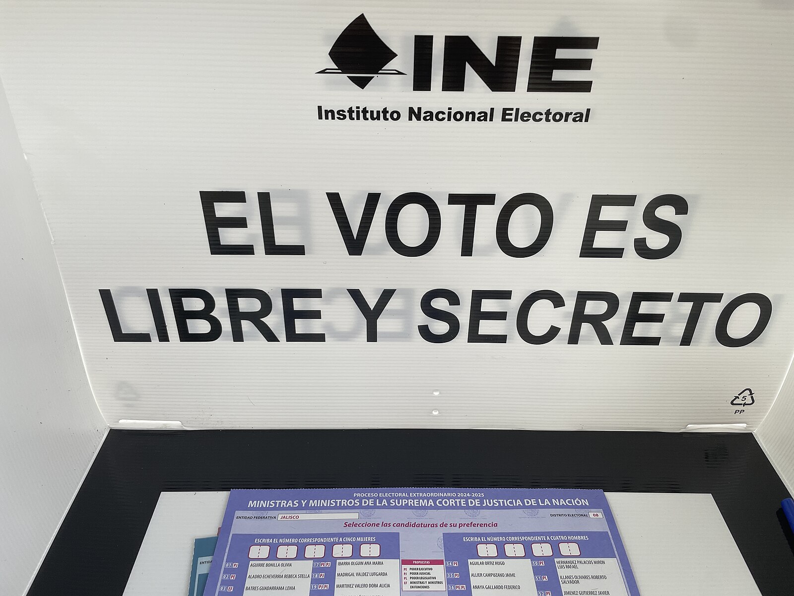 Supreme Court ballot in Mexico’s judicial election of 1 June 2025