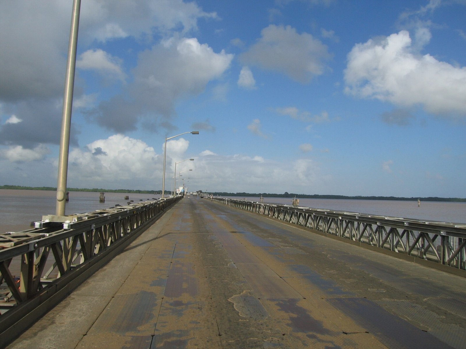 Demerara Harbour Bridge floating crossing near Georgetown Guyana