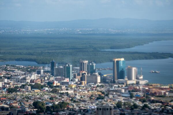 Moving to Trinidad and Tobago: Port of Spain skyline on the Gulf of Paria