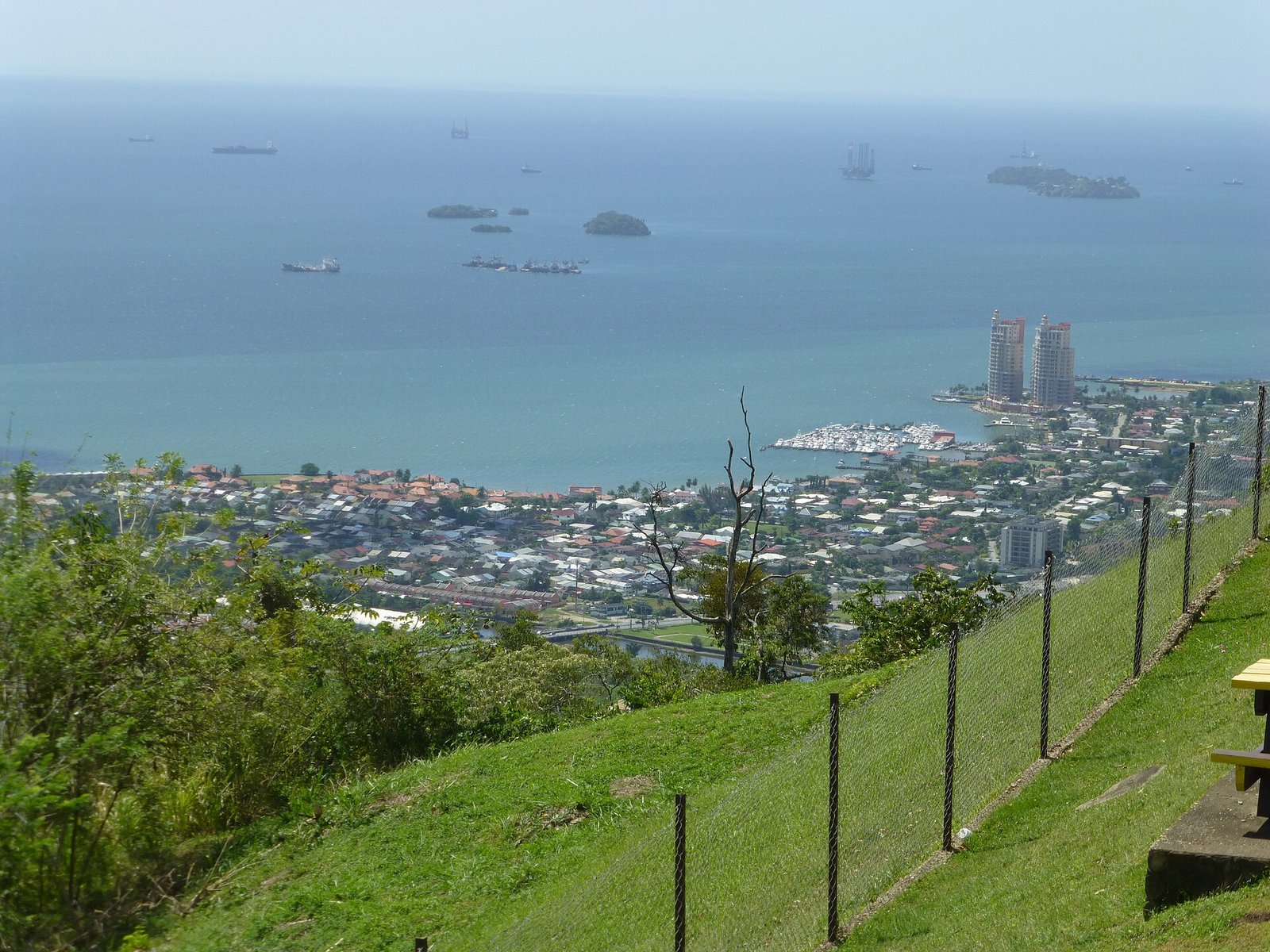 View over Westmoorings and Glencoe west of Port of Spain