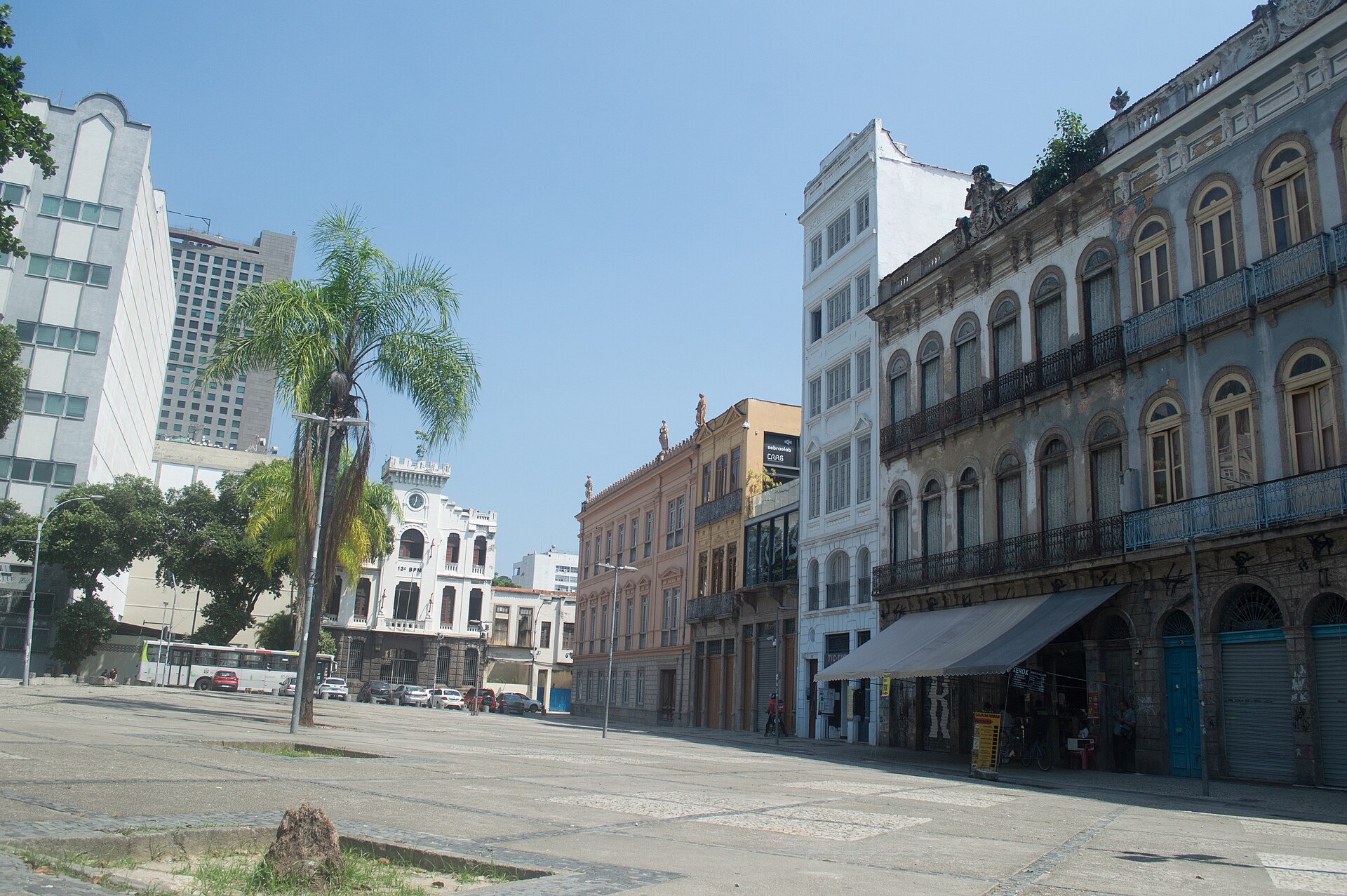 Praça Tiradentes in central Rio de Janeiro, lined with nineteenth-century buildings