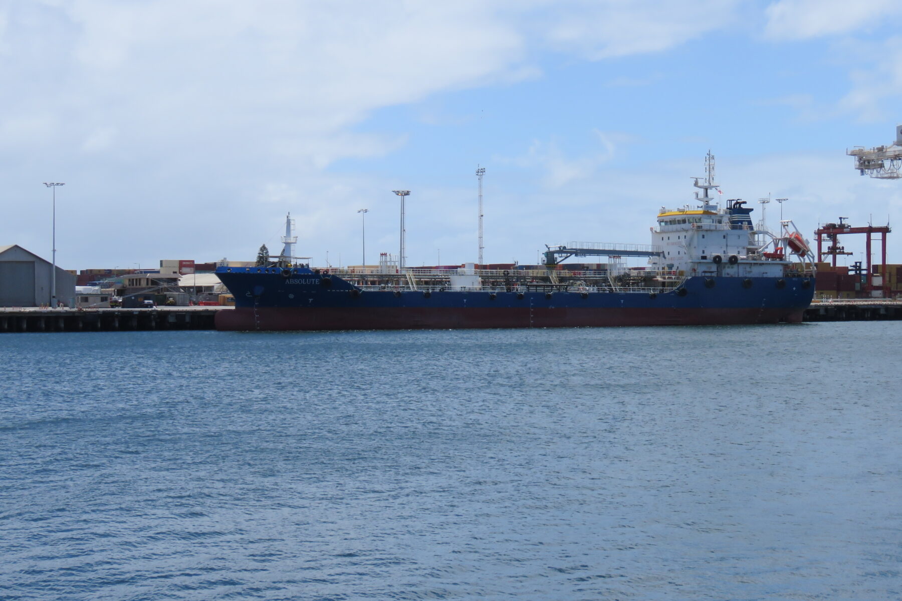 Oil products tanker at a harbour; Mauritania imports its fuel by sea under a national contract