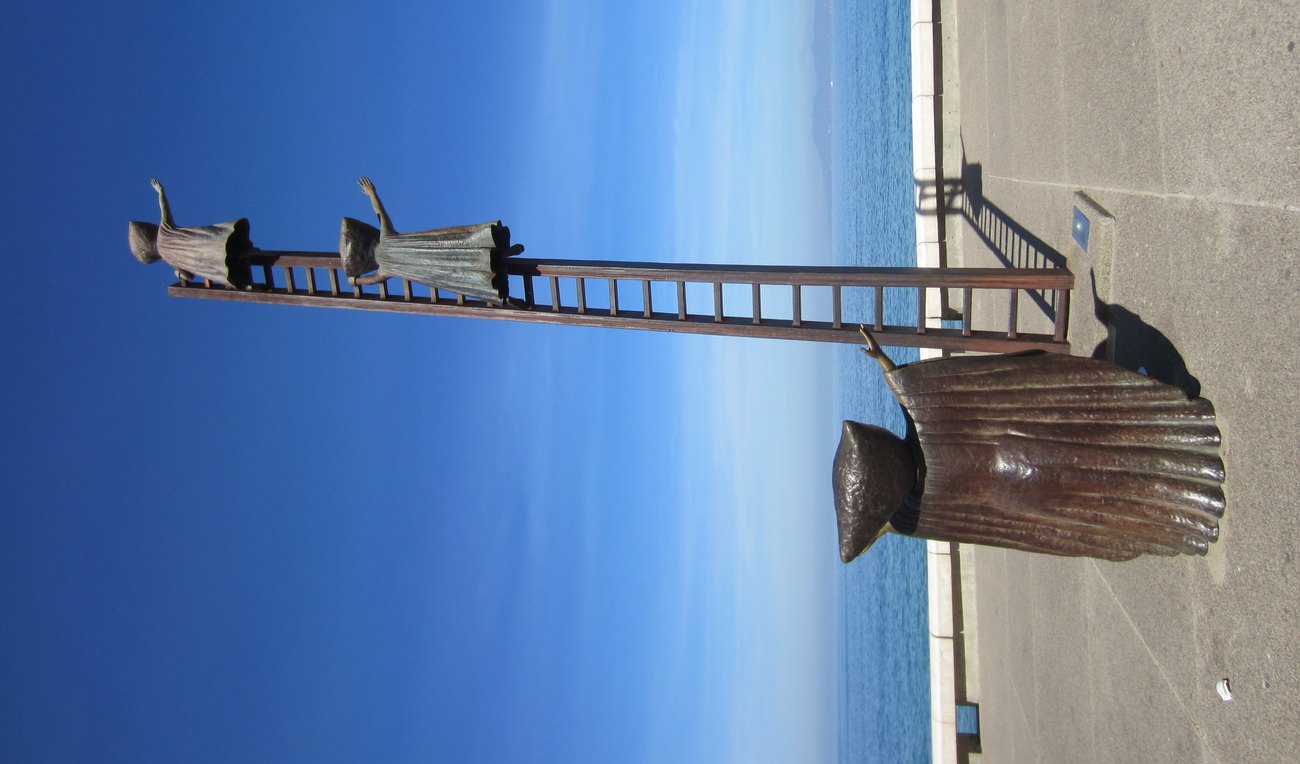 A sculpture on the malecon seafront promenade in Puerto Vallarta, Mexico