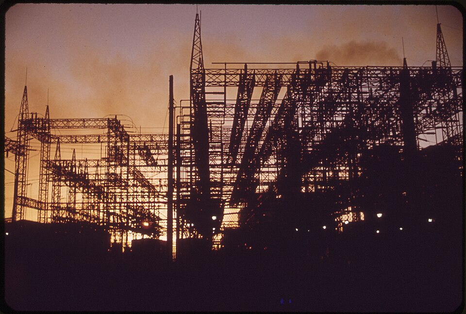 A petrochemical plant silhouetted at dusk