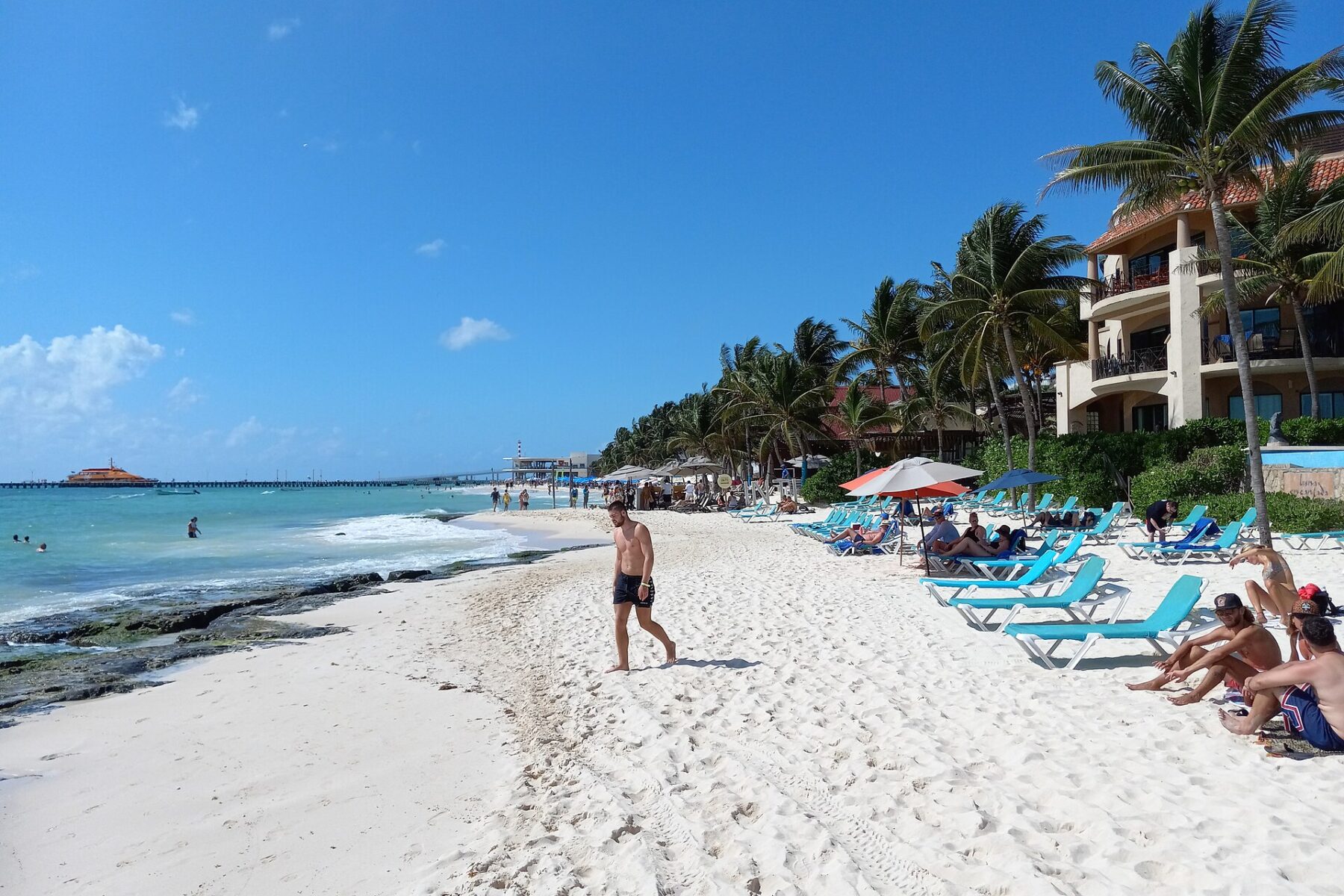 The beach at Playa del Carmen, Mexico