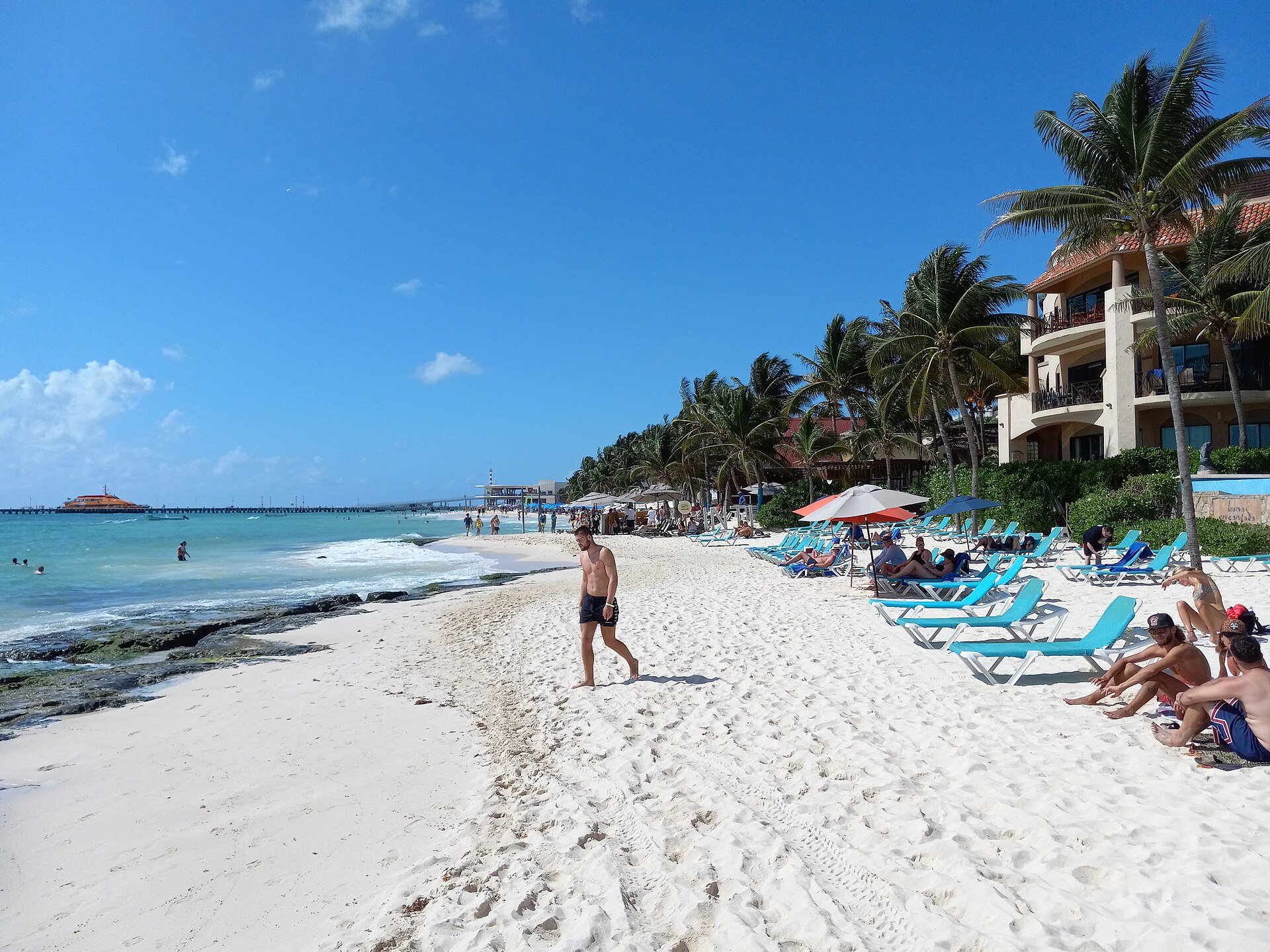 The beach at Playa del Carmen, Mexico