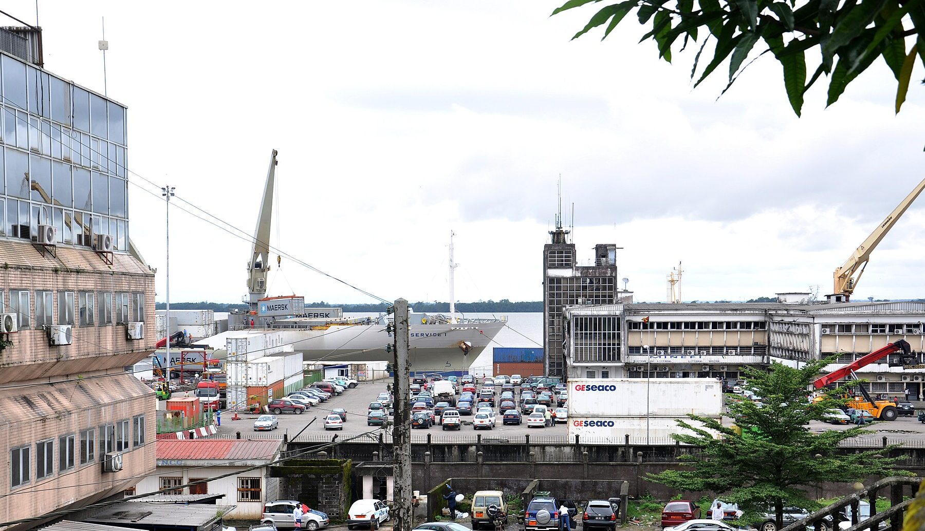 Ships, cranes and containers at the Port Autonome de Douala, Cameroon