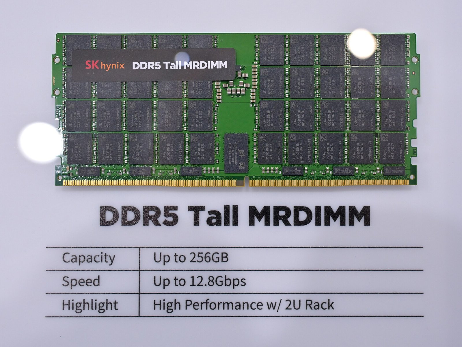 An SK Hynix DDR5 memory module on display.