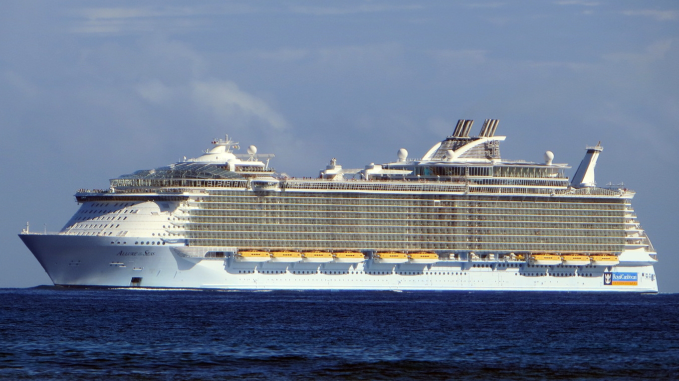 A large cruise ship at sea