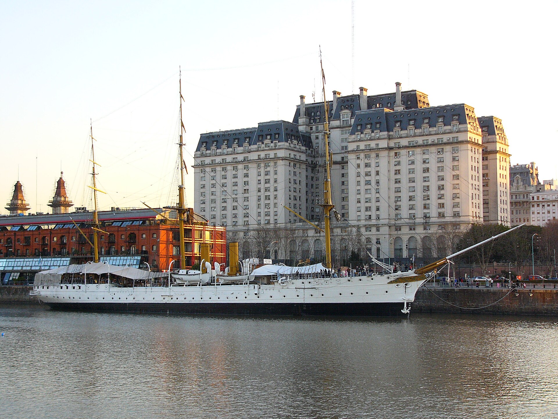 Puerto Madero in Buenos Aires with the Libertador Building, seat of Argentina's government offices