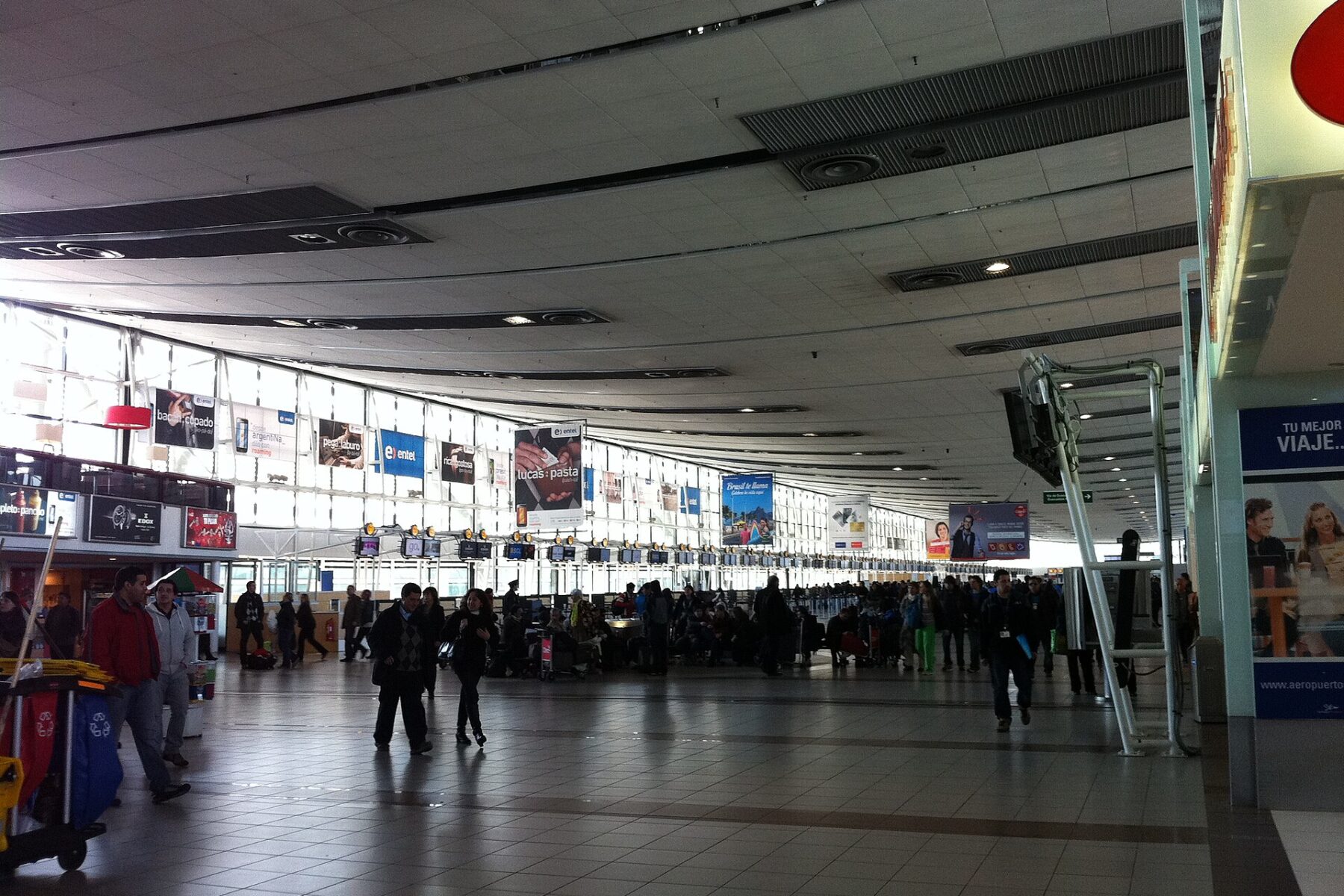 Santiago Arturo Merino Benitez airport terminal where new residents arrive in Chile