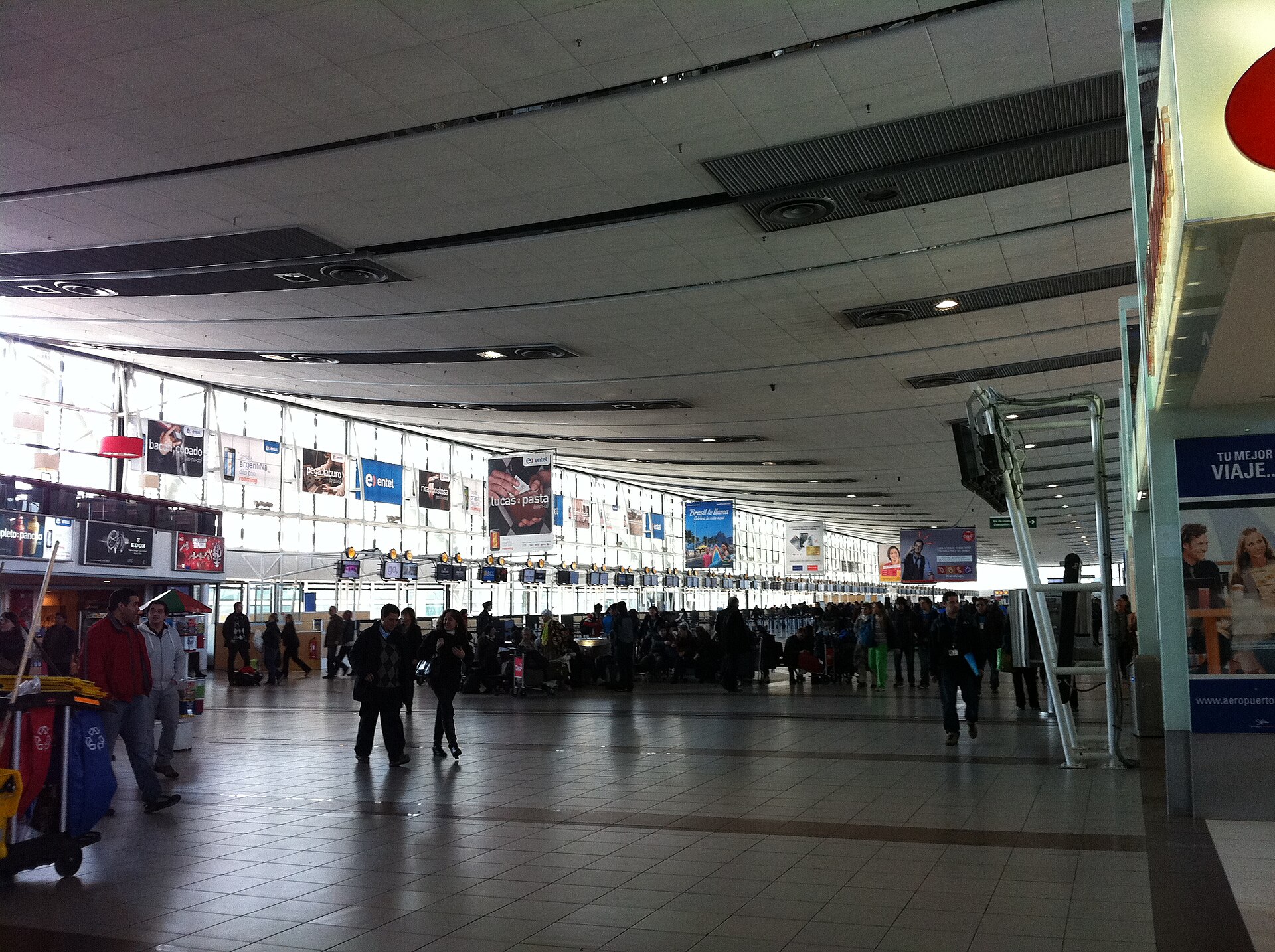 Santiago Arturo Merino Benitez airport terminal where new residents arrive in Chile