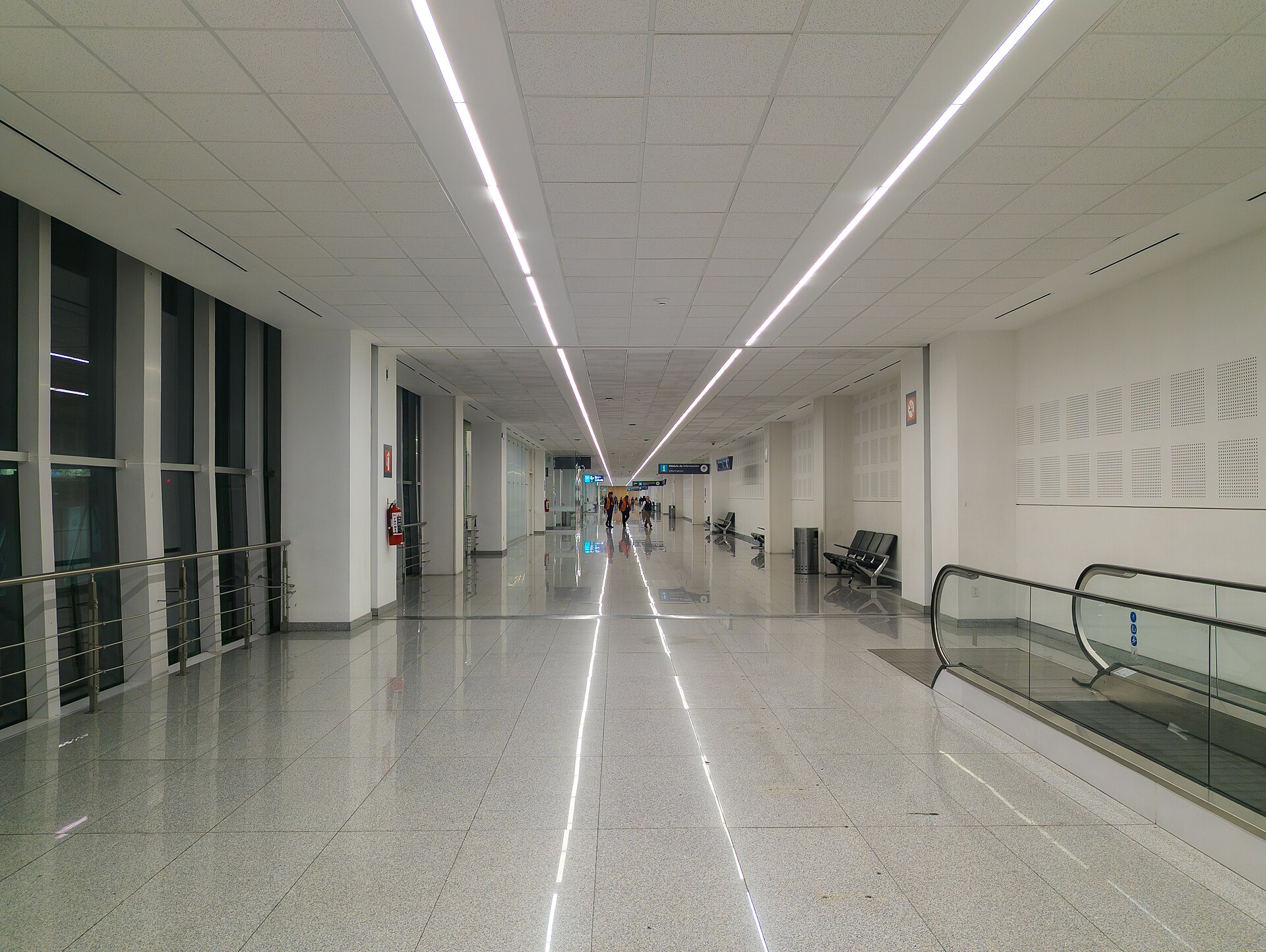Passenger corridor inside a Mexico City airport terminal