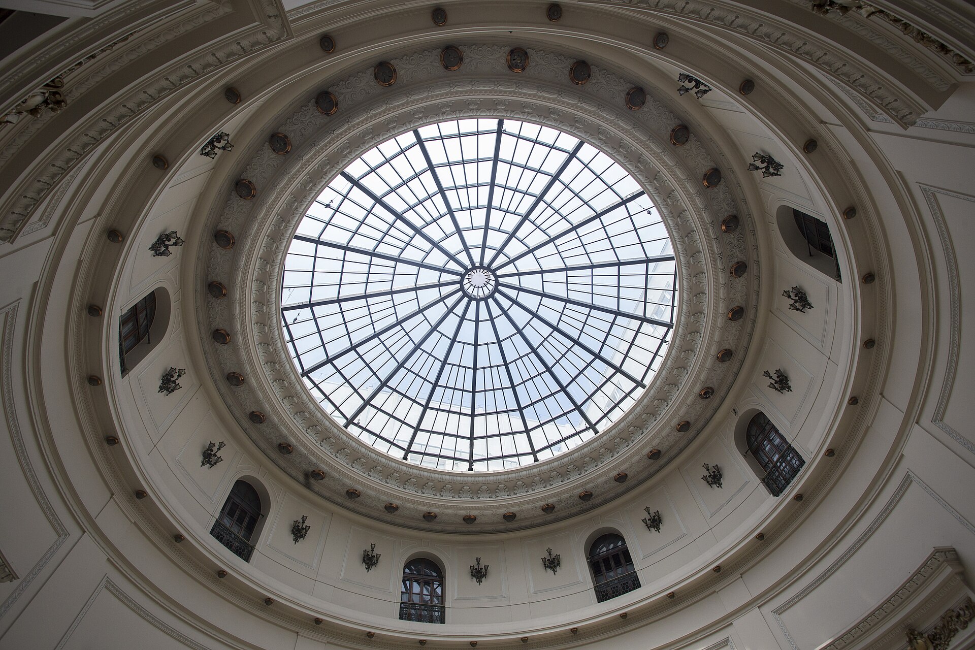 The glass dome of Centro Cultural Banco do Brasil in Rio de Janeiro.