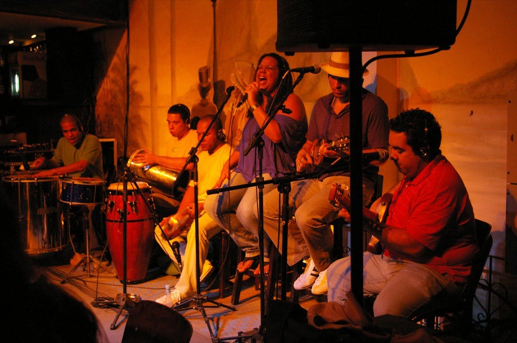 Musicians playing samba at a bar in Lapa, central Rio de Janeiro