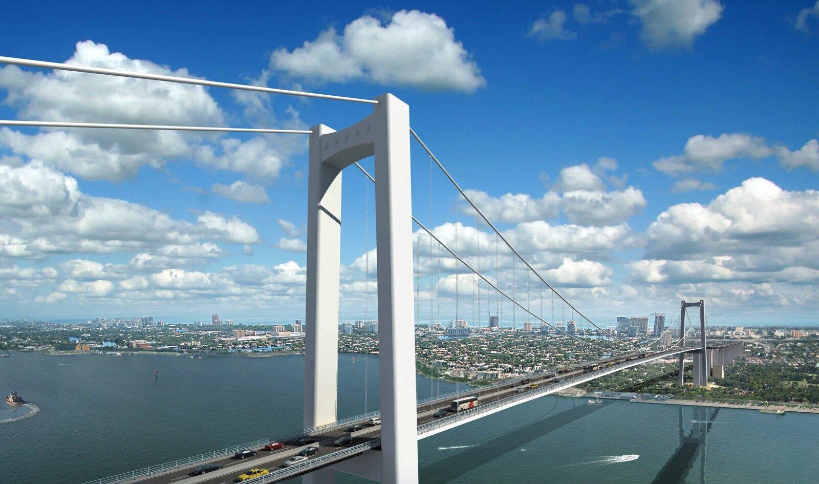 The Maputo–Katembe bridge over Maputo bay, Mozambique