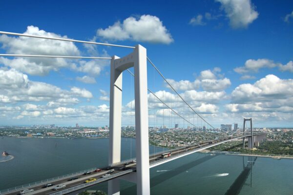 The Maputo–Katembe bridge over Maputo bay, Mozambique