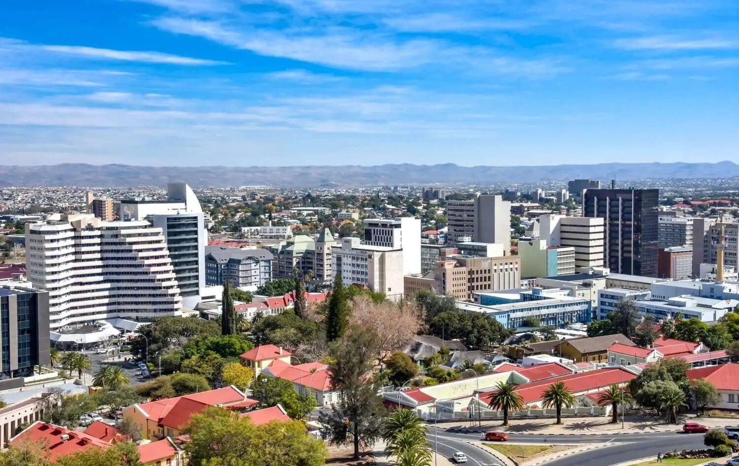 Aerial view of Windhoek, Namibia