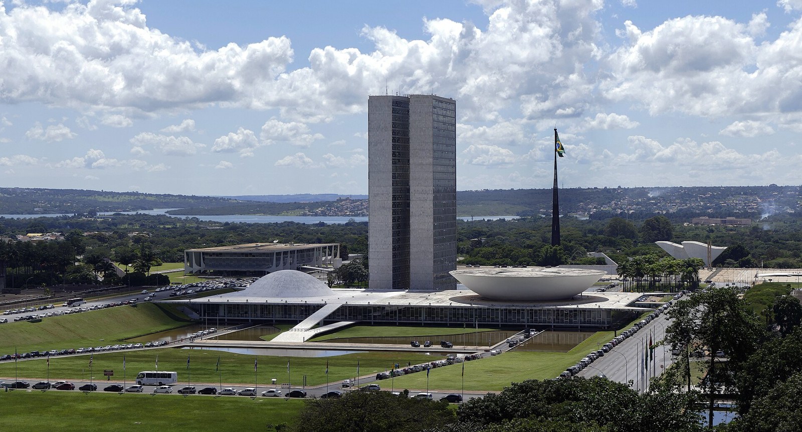 Brazil's National Congress in Brasilia seen from above