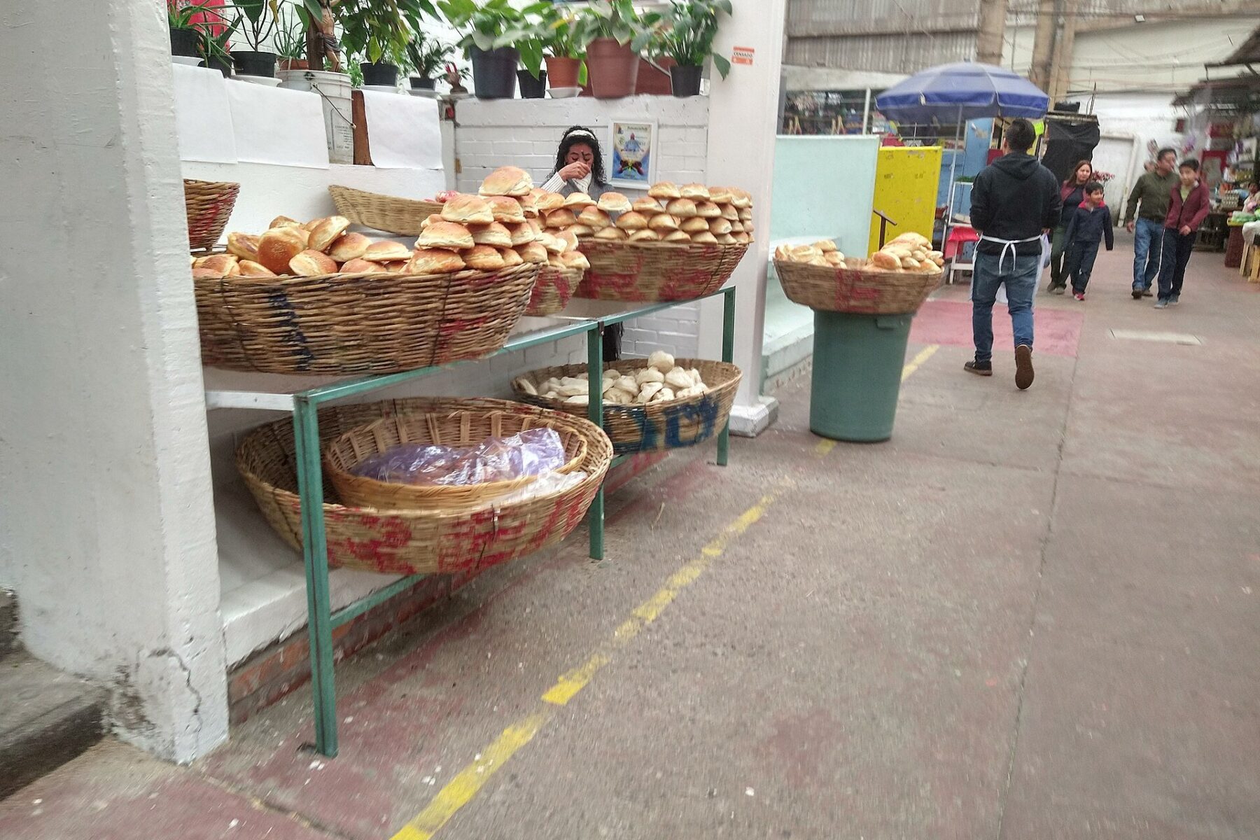Mexico remittances - a bread stall at the Mercado Madero in Puebla