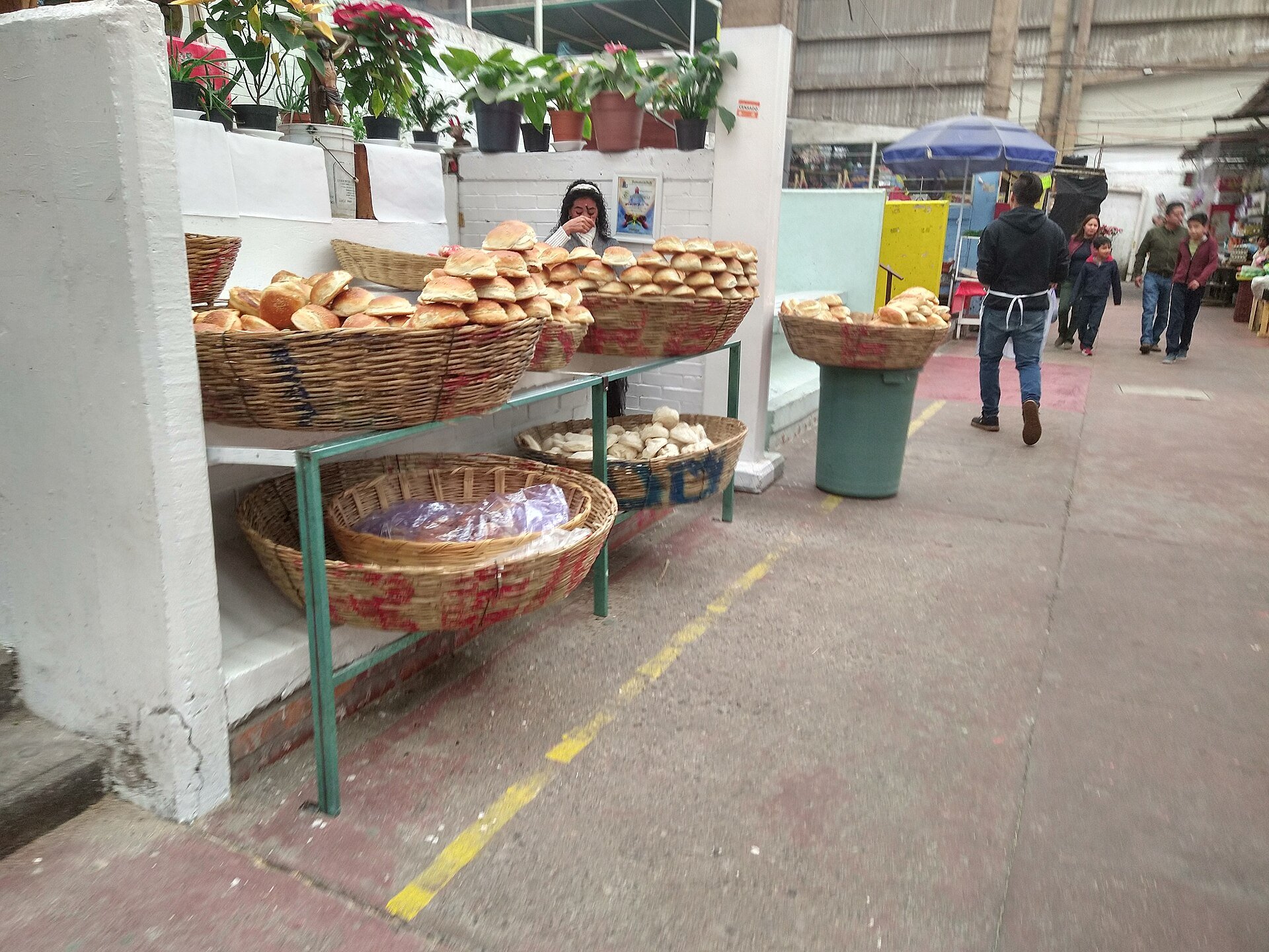 Mexico remittances - a bread stall at the Mercado Madero in Puebla
