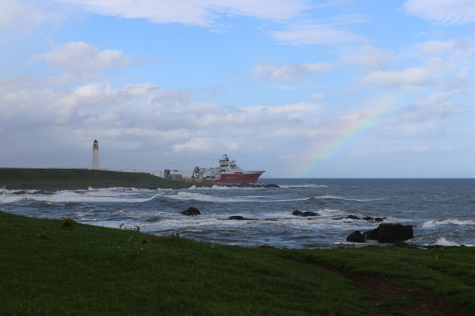 OceanPact - an offshore platform supply vessel leaving harbour