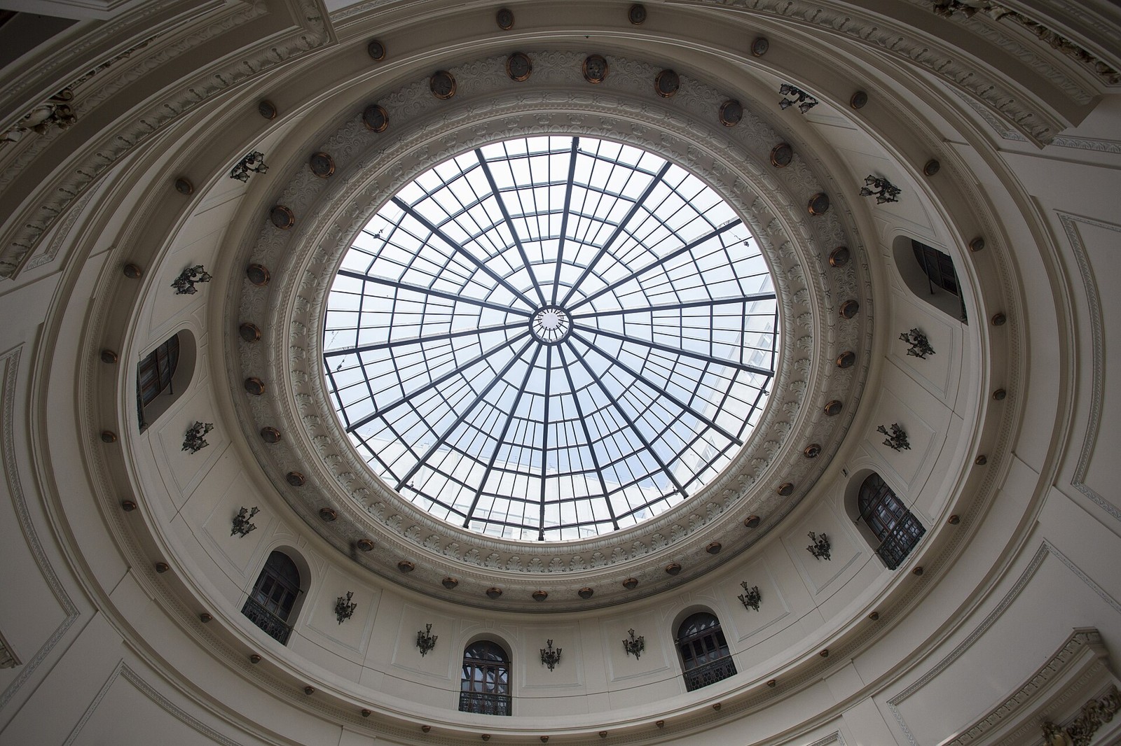 The glass dome above the rotunda of the Centro Cultural Banco do Brasil in Rio de Janeiro