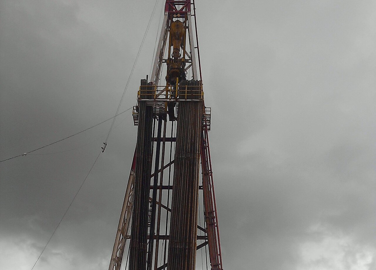 An oil drilling rig in Monagas state, Venezuela