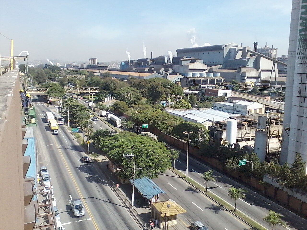 Volta Redonda, Brazil, with the CSN plant beyond the road