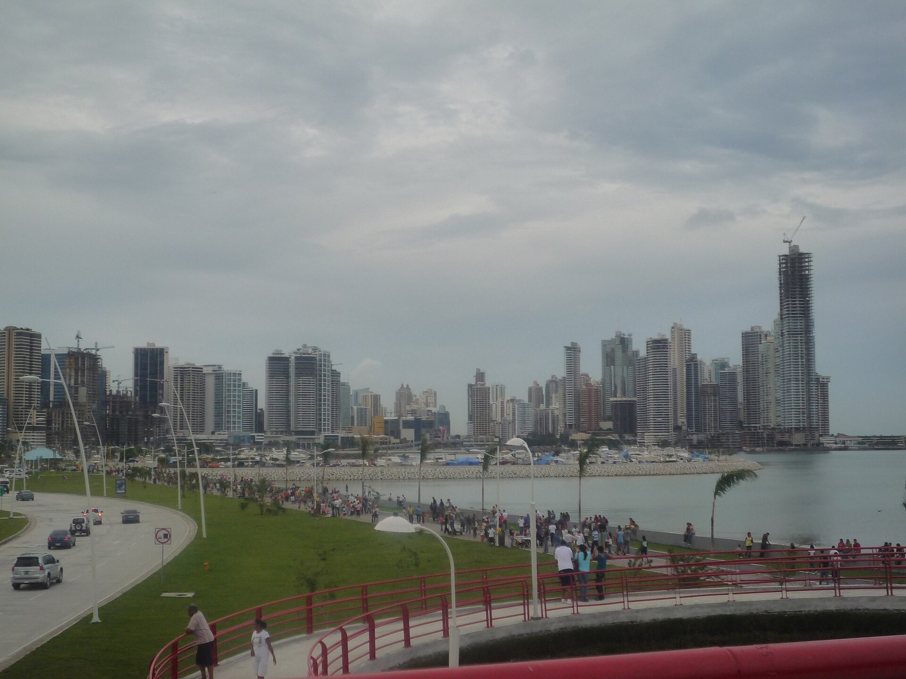 The Cinta Costera waterfront and skyline in Panama City
