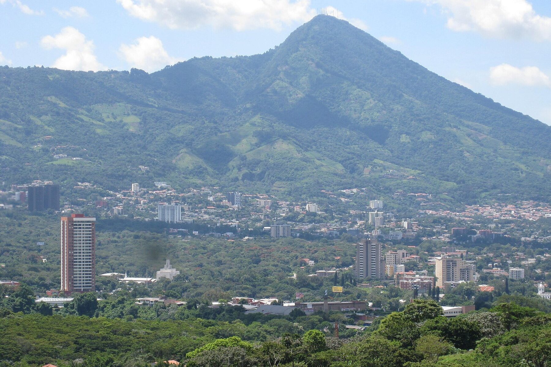 San Salvador with the San Salvador volcano behind