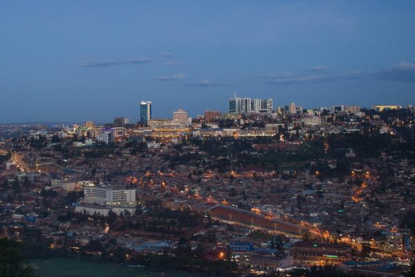 Rwanda explained 2026 — Kigali's hills and city centre towers at dusk