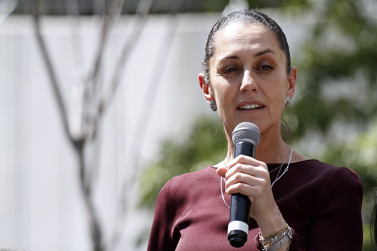 Sheinbaum second report: President Claudia Sheinbaum addresses a public event ahead of her annual address
