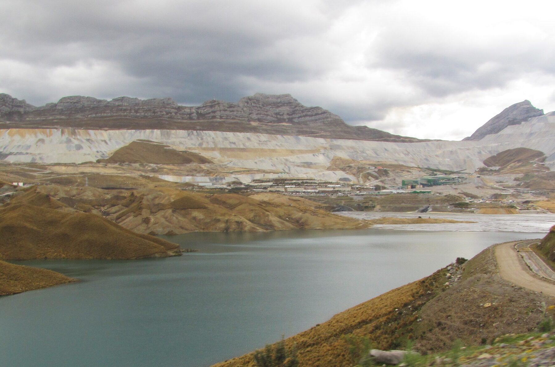 Antamina copper-zinc mine and tailings dam in Ancash, Peru