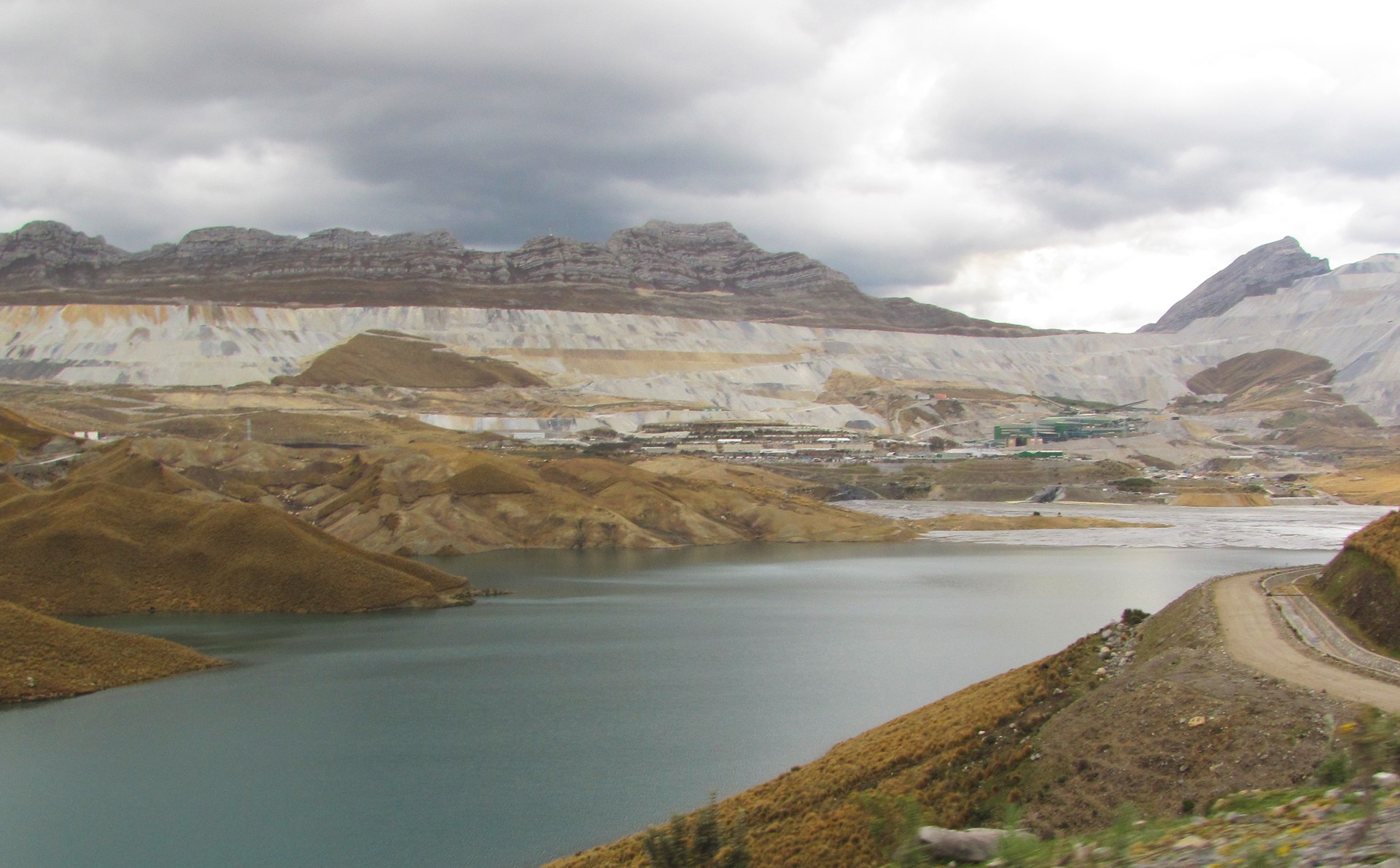 Peru mining concessions — Antamina open pit and tailings dam in Ancash, which took 76 years to reach production