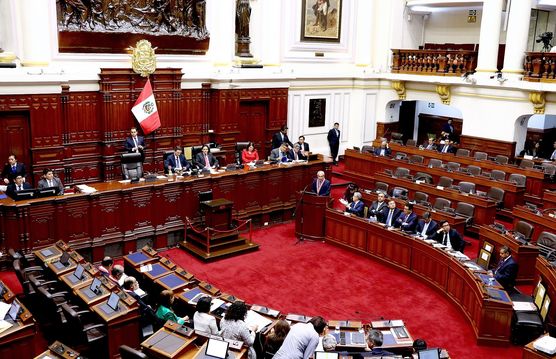 The hemicycle of Peru's Congress in Lima during a plenary session