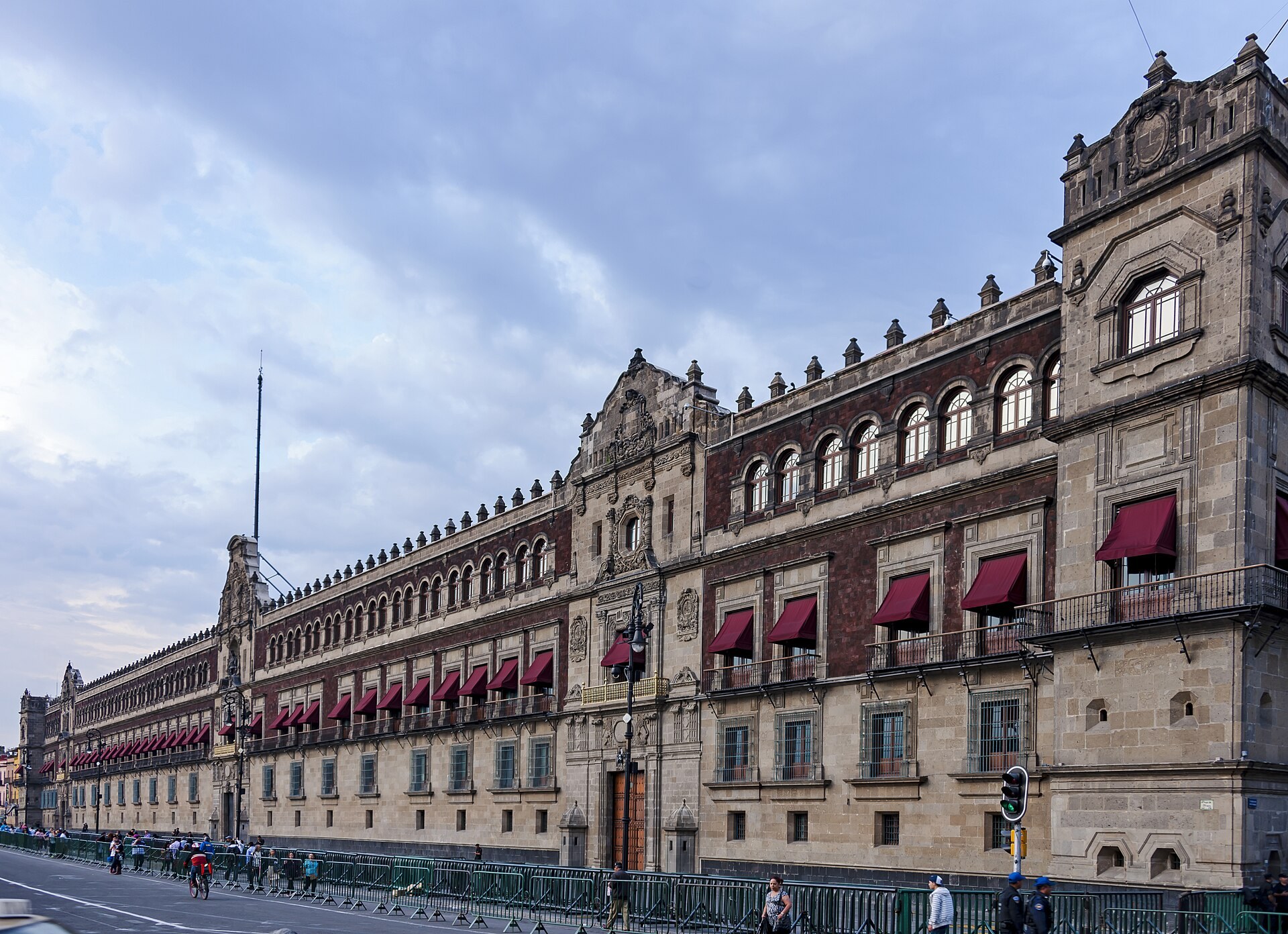 Facade of Mexico's National Palace on the Zocalo in Mexico City