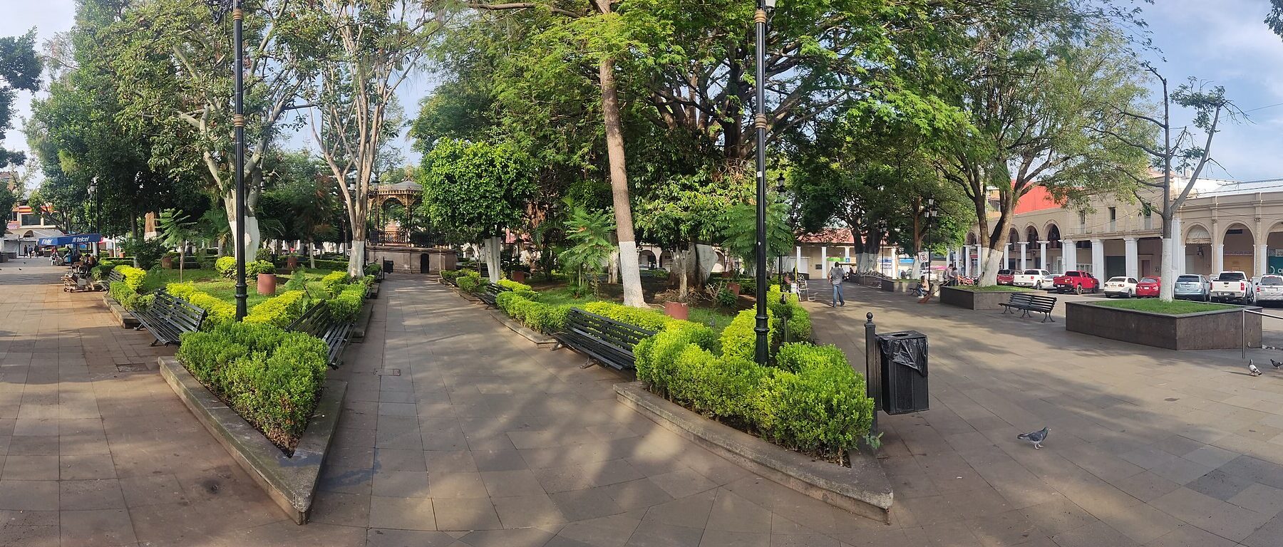 Main plaza of Los Reyes de Salgado, Michoac\u00e1n