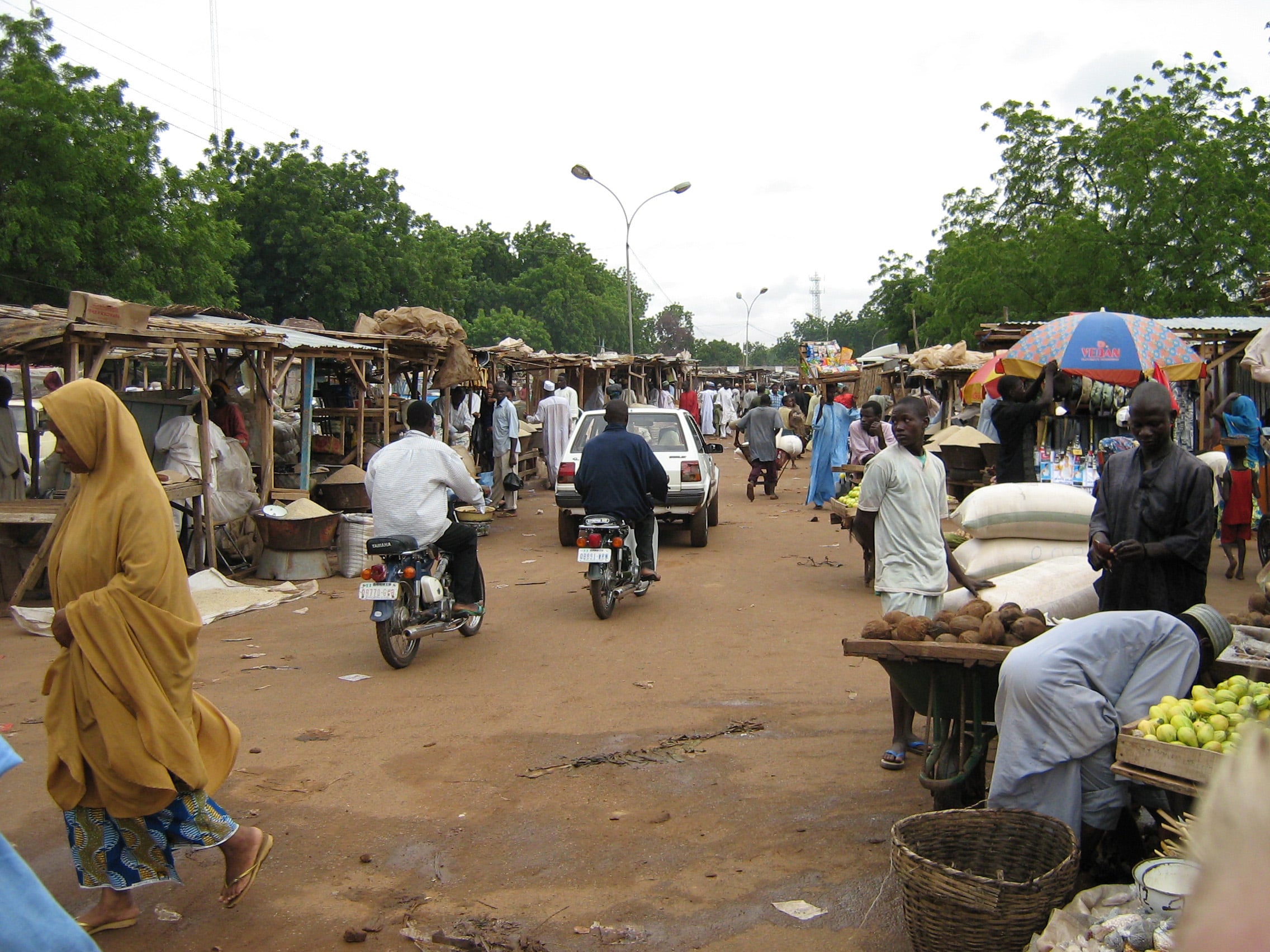 A market street in Sokoto, capital of Sokoto State in northwest Nigeria