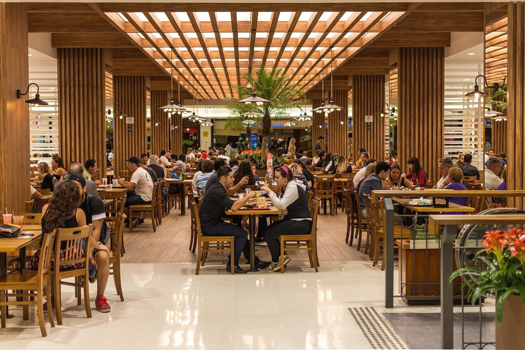 Food court at Shopping Cidade S\u00e3o Paulo, Brazil