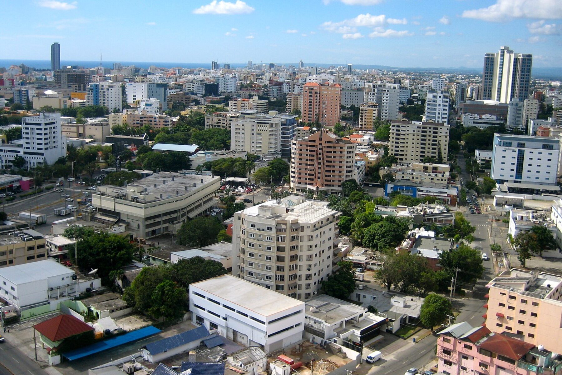 Santo Domingo city panorama toward the sea