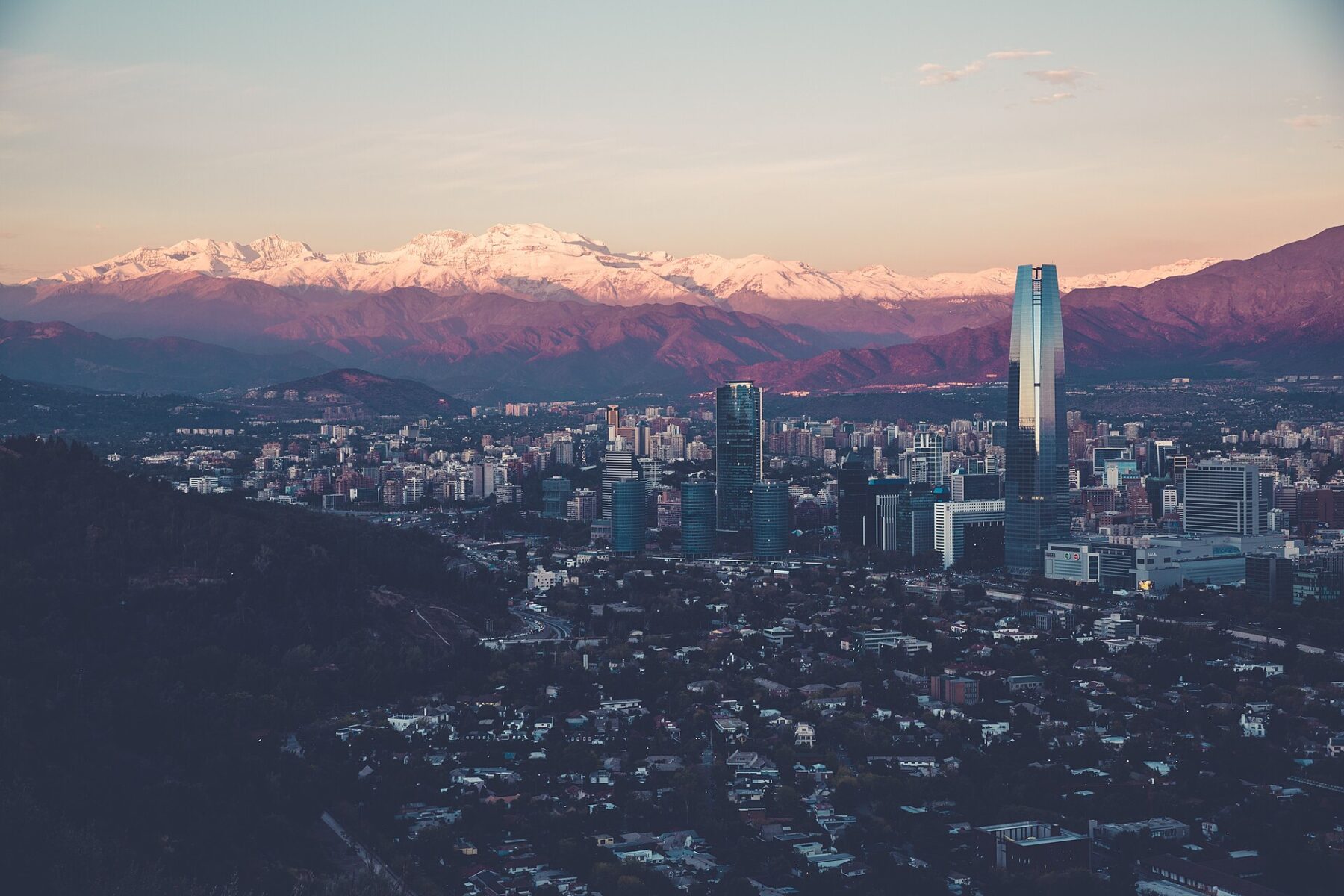 Santiago's financial district, quiet during Chile's Fiestas Patrias holidays