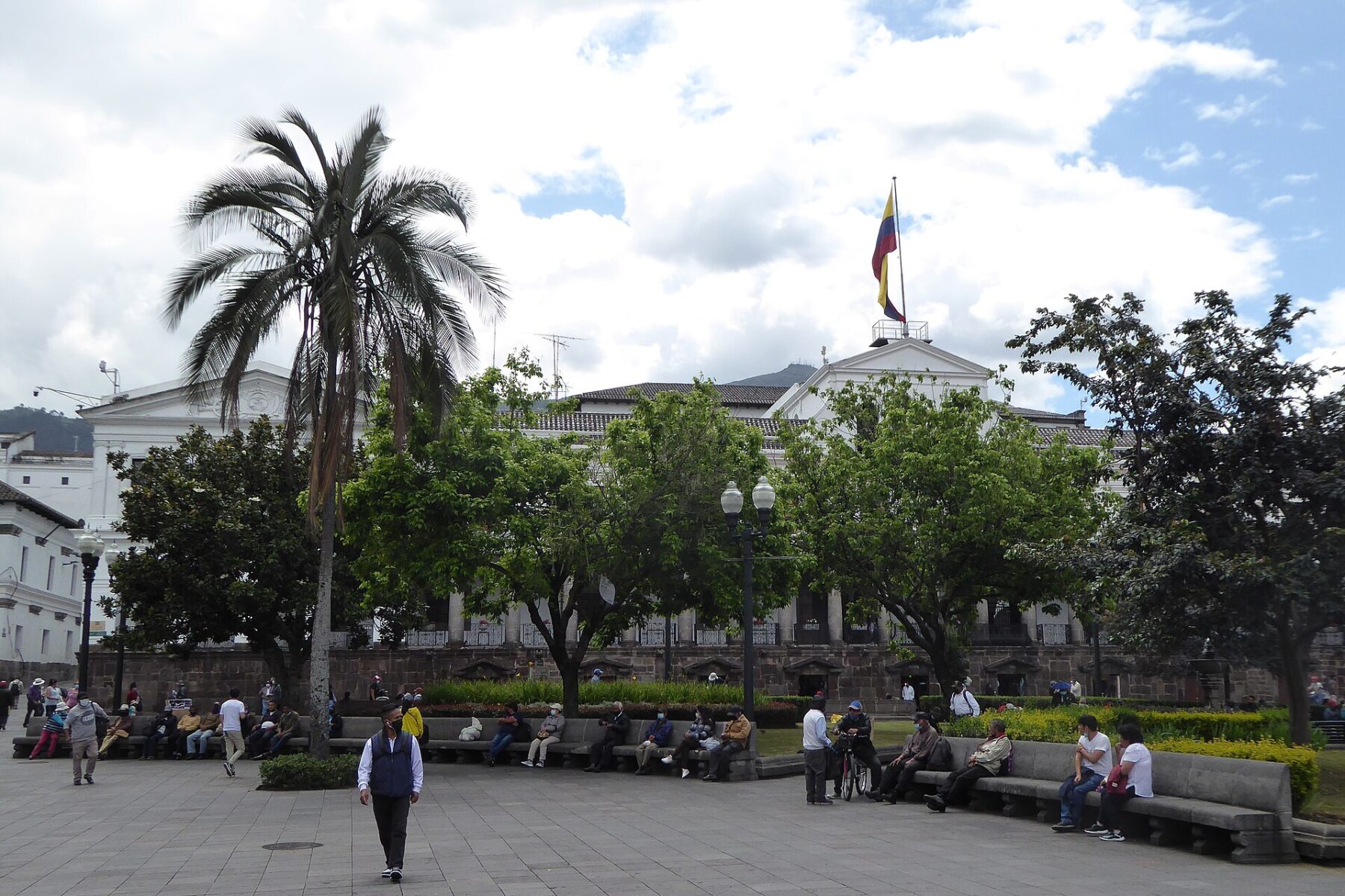 Carondelet Palace, seat of Ecuador's presidency, seen from Plaza Grande in Quito