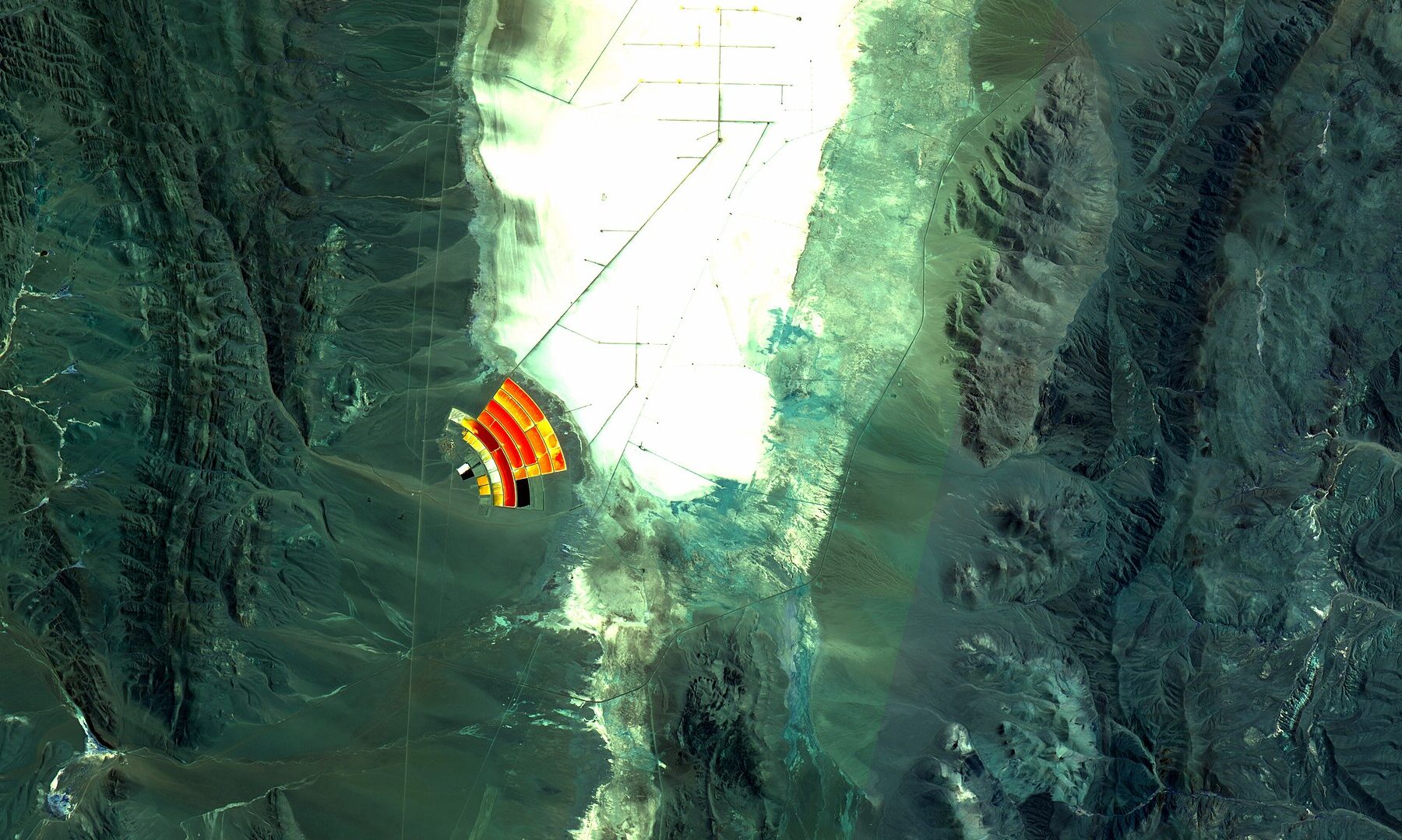 The Salar de Olaroz salt flat in Jujuy province, Argentina