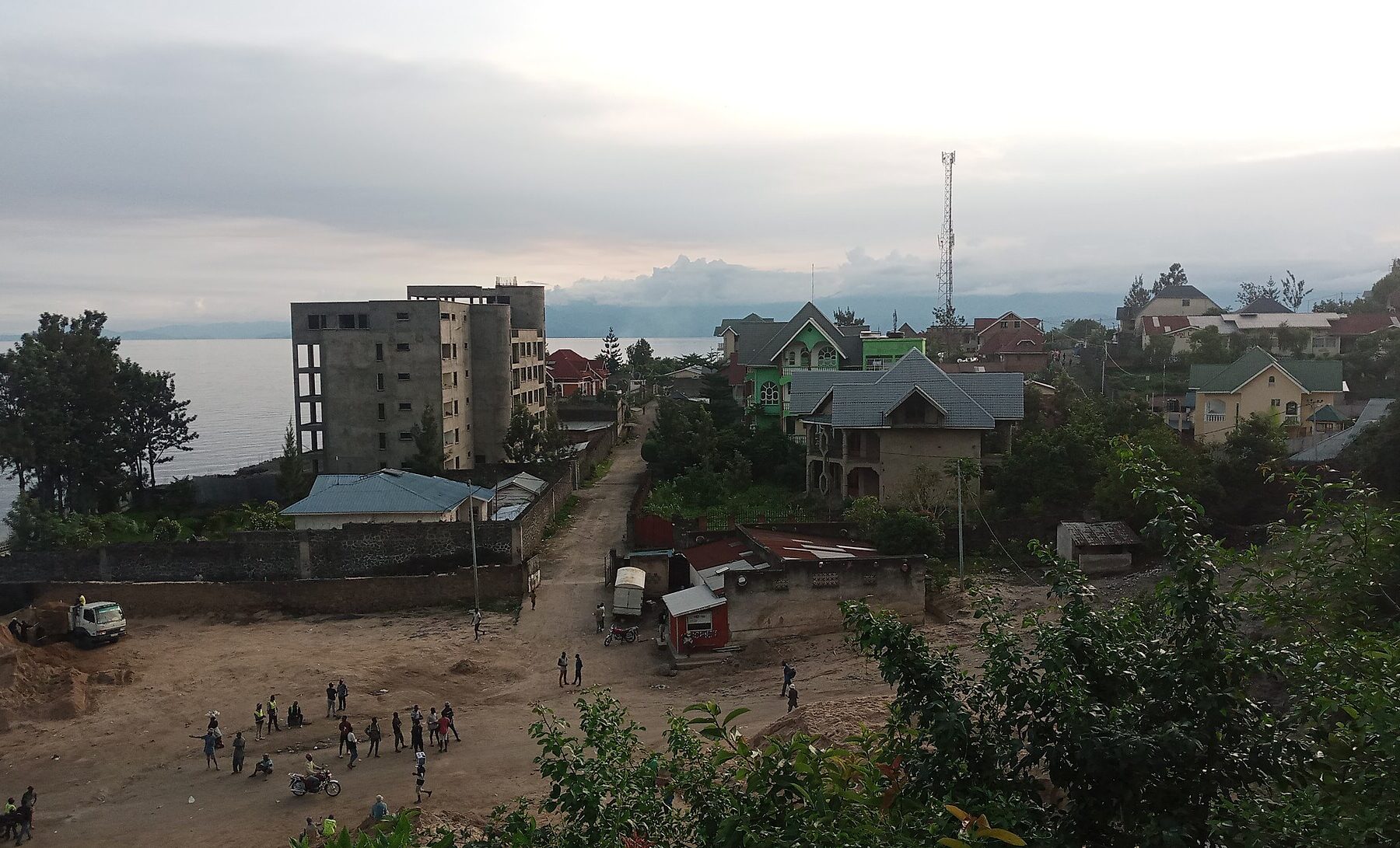 The city of Goma on the shore of Lake Kivu in eastern Democratic Republic of Congo